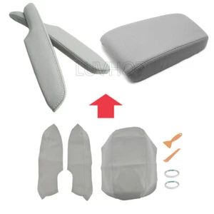 Center Console&Front Door Armrest Cover Leather for Honda Civic Sedan 06-11 Gray - Picture 1 of 10