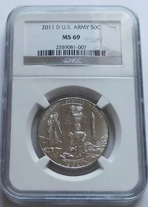 2011-D US Army Commemorative Clad 50C Half Dollar - NGC MS 69, Denver Mint - Picture 1 of 4