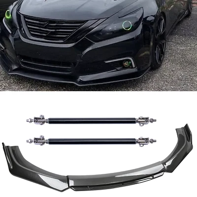 Carbon Fiber Black Front Bumper Lip Chin Body Kit Spoiler For Nissan Sentra Foto 1 de 4