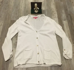 Lilly Pulitzer White Button-Down Front Cardigan Sweater XL Minimal Wear - Picture 1 of 7