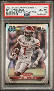 *PSA 10* Nathaniel Tank Dell 2022 Bowman Chrome - 1st Refractor #49 - Houston - Picture 1 of 2