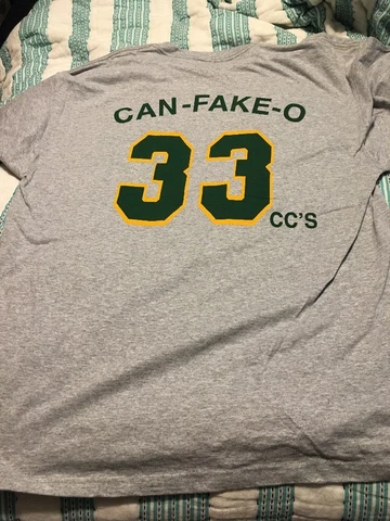 Vintage Oakland A's Athletics Jose Canseco XL Can-fake-0 Steroid Injection Shirt Cover