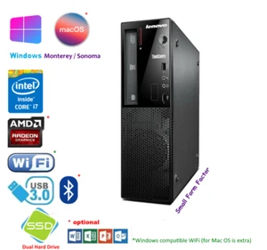 Lenovo E73 SFF PC Intel Core i7-4790 16GB*, SSD+HDD, DVD, Win 10/11 or Mac OS 14 - Picture 1 of 4