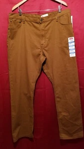 wrangler 5 pocket work pants size 40x30 relaxed fit brown straight leg - Picture 1 of 3