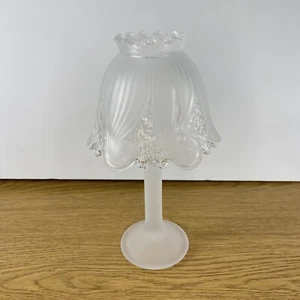 Vintage Partylite Milchglas Fee Teelicht Kerzenlampe mit Schirm 10 Zoll - Bild 1 von 3