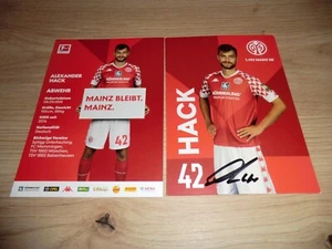Tarjeta de autógrafo firmada a mano Alexander Hack 1.FSV Mainz 05 2020/2021 - Imagen 1 de 1