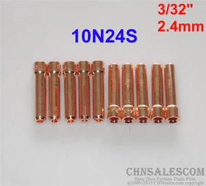 10 pcs 10N24S Short Collets for Tig Welding Torch WP-17 WP-18 WP-26 2.4mm 3/32" - Picture 1 of 3