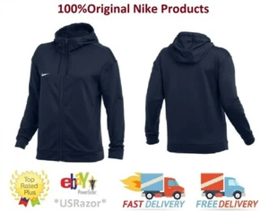 MUJER NIKE THERMA ALL TIME CREMALLERA COMPLETA CORDÓN COSTILLA HODDIES CN9340-419 Grande AZUL MARINO - Imagen 1 de 4