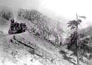 Denver, South Park & Pacific (DSP&PRR) Motor 42 in Halls Valley - 8x10 Foto - Bild 1 von 1
