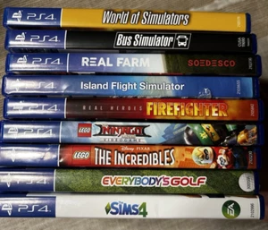 Lot Of 9 PlayStation PS4 Games - Lego - Simulators - Real Farm - Golf - Sims 4 - Picture 1 of 3