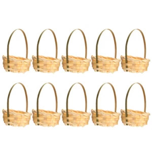 10 Pcs Mini Bamboo Hand Basket Woven Baskets for Storage Home Baby - Picture 1 of 12
