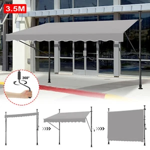 Alu Markise Balkonmarkise Klemmmarkise Garten Sonnenschutz einziehbar 350x120 cm - Bild 1 von 12