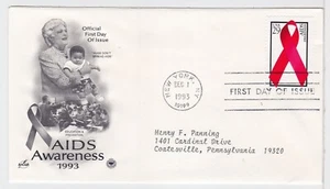 TurtlesTradingPost- Aids Awareness- 1993 #2806 FDC- Artcraft Variety Cachet - Picture 1 of 1