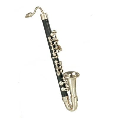 Dolls House Bass Clarinet Black Miniature Music Room School Instrument 1:12 - Image 1 of 4