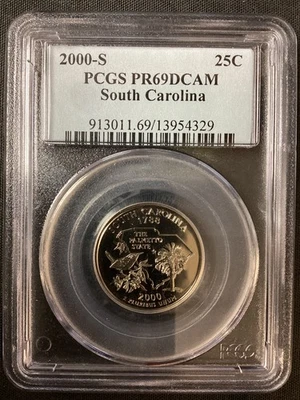2000-S State Quarter South Carolina PCGS PR69DCAM NO RESERVE! - Image 1 of 2