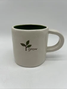 Taza de café Starbucks “grow” interior verde 10 oz pintada a mano 2008 - Imagen 1 de 9
