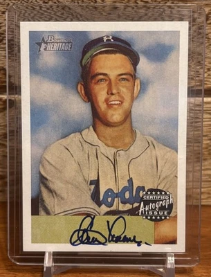 2002 Bowman Heritage 1954 Reprint #106 Clem Labime AUTO Blue Ink Certified Auto - Image 1 of 4