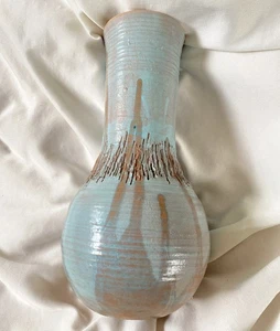 Vintage Mid Century 1969 Studio Pottery Vase Signed REVERSIBLE - Picture 1 of 6