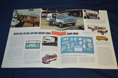 1976 GMC Vandura Van Original Dealer Foldout Poster Brochure Ad 84 G1500 G2500 - Image 1 of 2