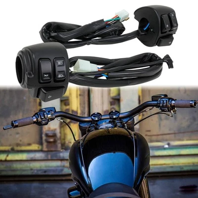 1'' 25mm Handlebar Control Switches Wiring Harness For Harley V-ROD Dyna 96-12 - Image 1 of 4