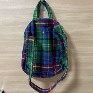 Ralph Lauren Polo Boa Shoulder Bag Green Check Used Adjustable Strap - Picture 1 of 8