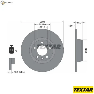 2x BRAKE DISC 92195803 FOR PEUGEOT 3FY 2.2L RHH /RHR 2.0L 4cyl 407UHZ 2.7L 6cyl - Image 1 of 4