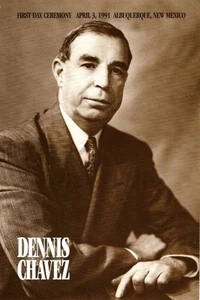 #2186 First Day Ceremony Program 35c Dennis Chavez Stamp - Picture 1 of 2