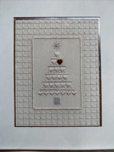 Weiße Weihnachten offene Leinwandarbeit Nadelspitze Kit Fasern Führung Seide Metallics - Bild 1 von 13