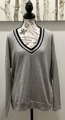 Project Social T-Women’s V-Neck Gray & Black Sweater-Size M-NWT - Image 1 of 4
