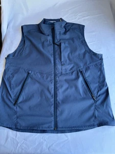 Tommy Bahama Island Zone Vest Mens L Blue Full Zip Gingham Plaid Golf Jacket - Picture 1 of 9