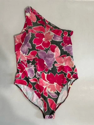 Summersalt Size 14 Floral One Piece Swimsuit Womens Pink Grey One Shoulder - Image 1 of 4