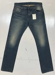 Denim Wash Slim Fit Selvedge Jeans Cone Mills, Neu mit Etikett Outlander 31 Dark Wash - Bild 1 von 9