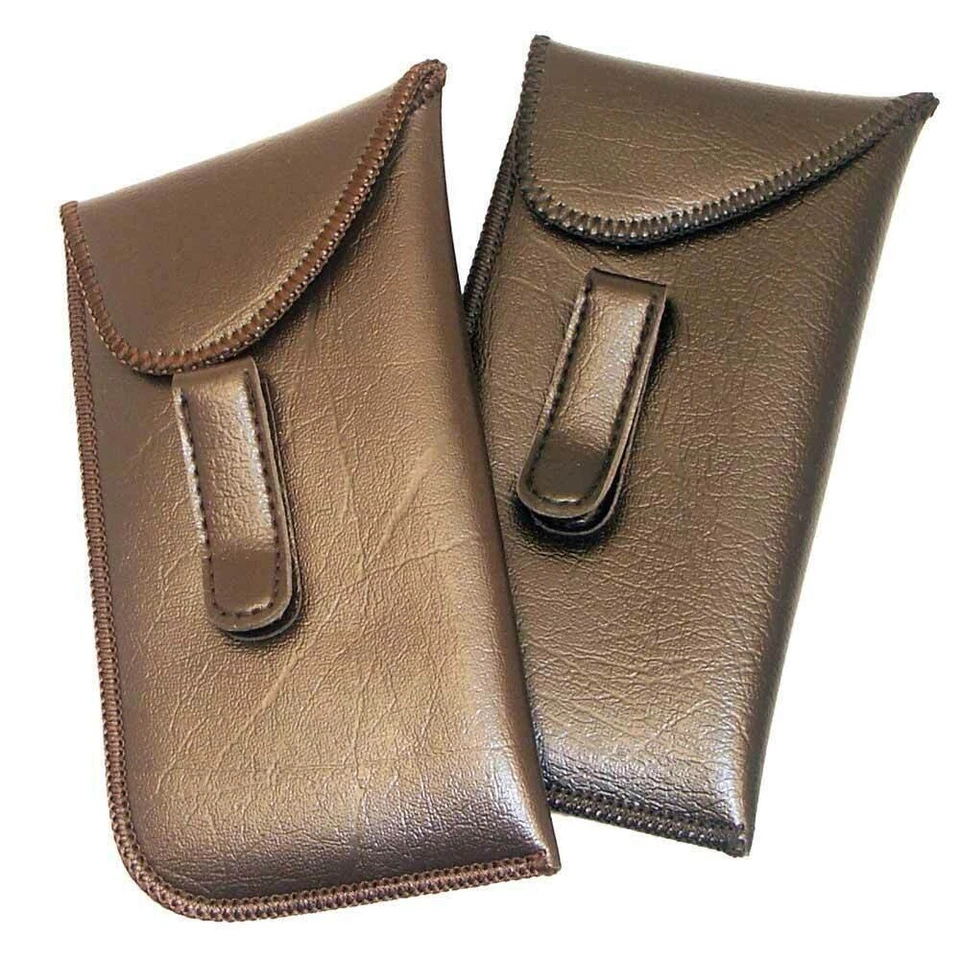 2 Pk Black & Brown Pocket Glasses Case With Clip Shirt Pocket Soft Glasses Case - Image 1 of 1