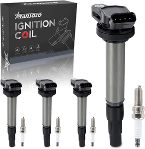 Ignition Coil Pack UF596 and Iridium Spark Plug 4912 Compatible with Toyota Coro - Picture 1 of 6