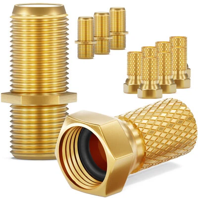 HB-DIGITAL 4x F-Verbinder 8x F-Stecker Kupplung Sat Adapter Buchse Vergoldet Antennen Kabel