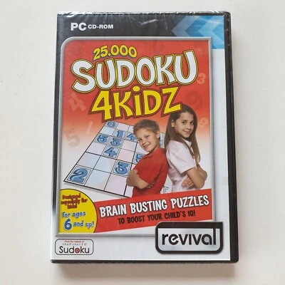 25,000 Sudoku 4 Kidz (PC CD-Rom 2006) Puzzles / Sudoku for kids (Ages 6+) SEALED - Image 1 of 3