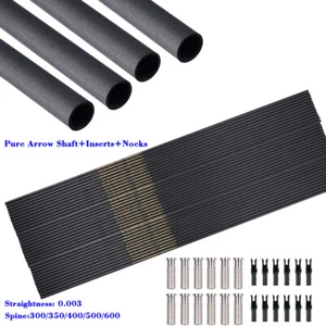 Eje de flecha de carbono puro de 33" SP300-600 e ID6,2 mm insertos y levas tiro con arco caza - Imagen 1 de 22