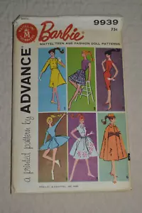 Advance sewing pattern 9939, Barbie doll clothes, 6 outfits - Picture 1 of 2