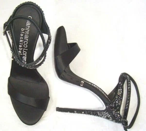 GIANMARCO LORENZI Black Label Crystal Embellished Sandals Shoes 36 38.5 or 39 - Bild 1 von 3