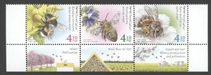 2020 Israel, Scott #2256 Bees, Strip of 3 w/tab MNH - Picture 1 of 1