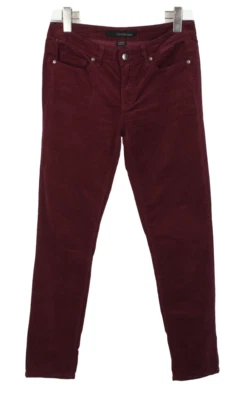 Calça CALVIN KLEIN JEANS Ultimate Skinny Feminina W29 Veludo Fino Borgonha - Imagem 1 de 4