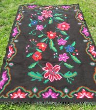 Vintage Romanian traditional rug, kilim from Transylvania, boho rug , flower rug