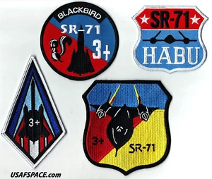 4 ORIGINALES -SR -71- BLACKBIRD 3+ HABU - USAF NRO DOD -100% Bordados - PARCHES - Imagen 1 de 4