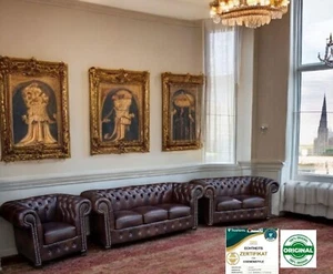  Chesterfield  3+2+1 Rinder leder D100 Top Qualität Rochester  - Bild 1 von 18