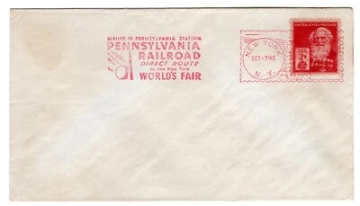 #890 Samuel Morse Inventor Famous American 1940 FDC World's Fair Meter PA RR - Image 1 of 2