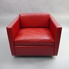 Knoll International Club Armchair 1051 Charles Pfister Leather Red 1GREEN