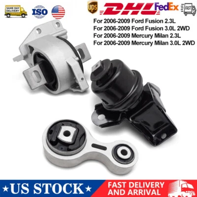 3pcs Motor Mount Set Replacement For 2006-09 Ford Fusion Mercury Milan 2.3L 3.0L Foto 1 de 4