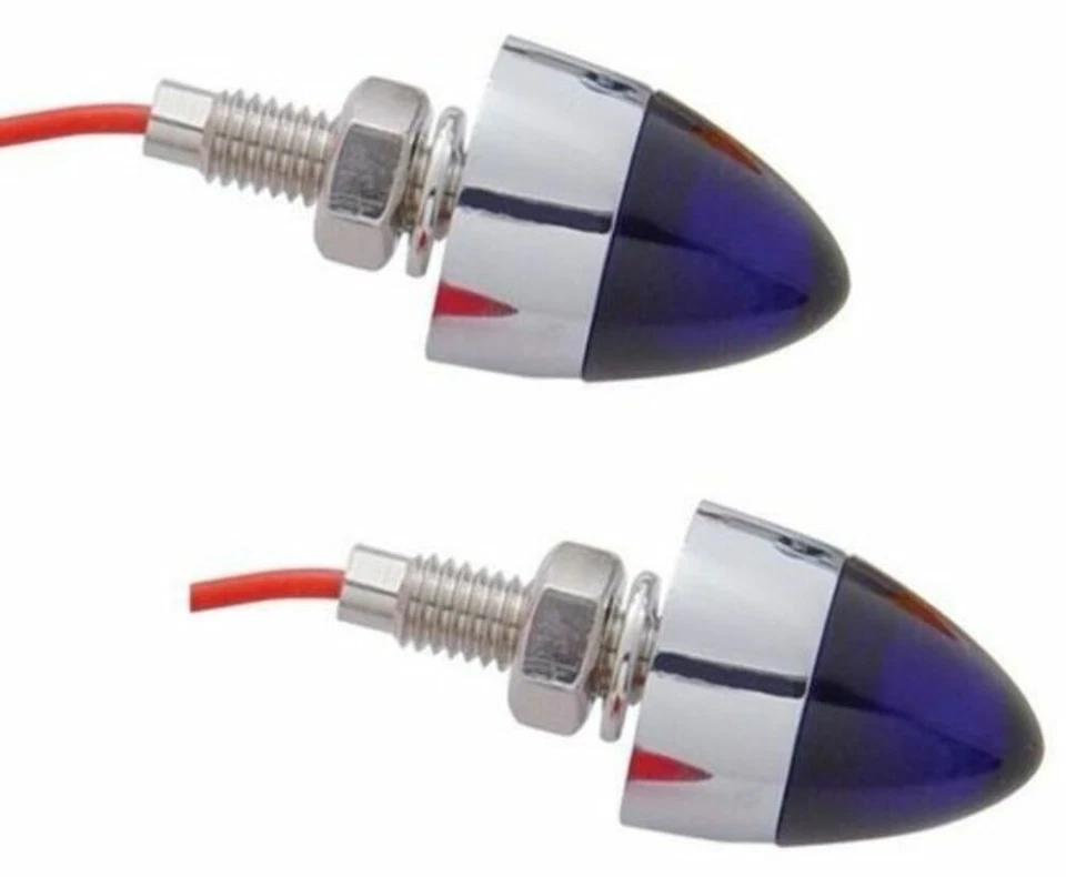 Pro-One 402260 Mini Bullet Marker Light Chrome w/Blue Lens, 1 LED, Pr. - Image 1 of 1