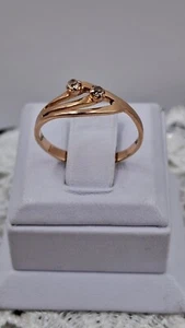 Lovely Last Century Rose GOLD 14K ring Stamp 585 ROYAL USSR Antique - Picture 1 of 3