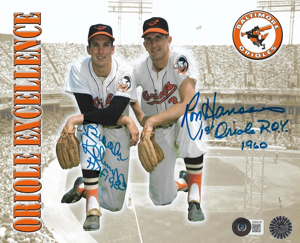 Brooks Robinson & Ron Hansen Signed Autograph Orioles 8x10 Photo - Beckett - Image 1 of 1